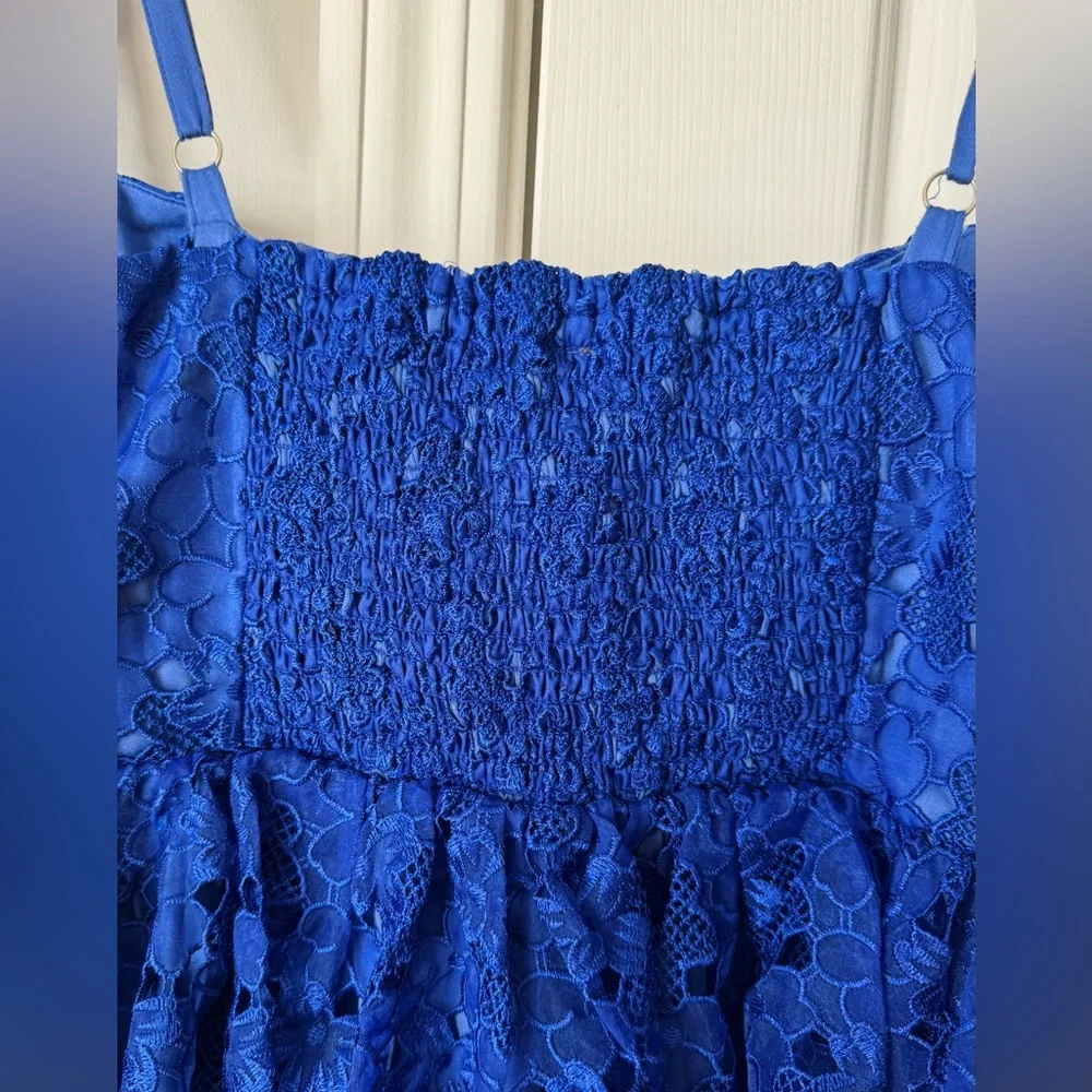 Anthropologie Blue Lace Mini Dress - Picture 13 of 14